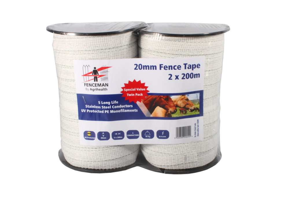 Fenceman Tape Twin Pack White 20mm  2x200m