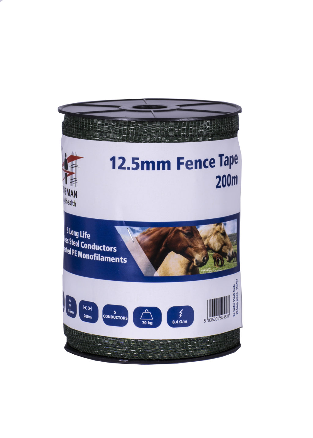 Fenceman Tape Green 12.5mm 200m