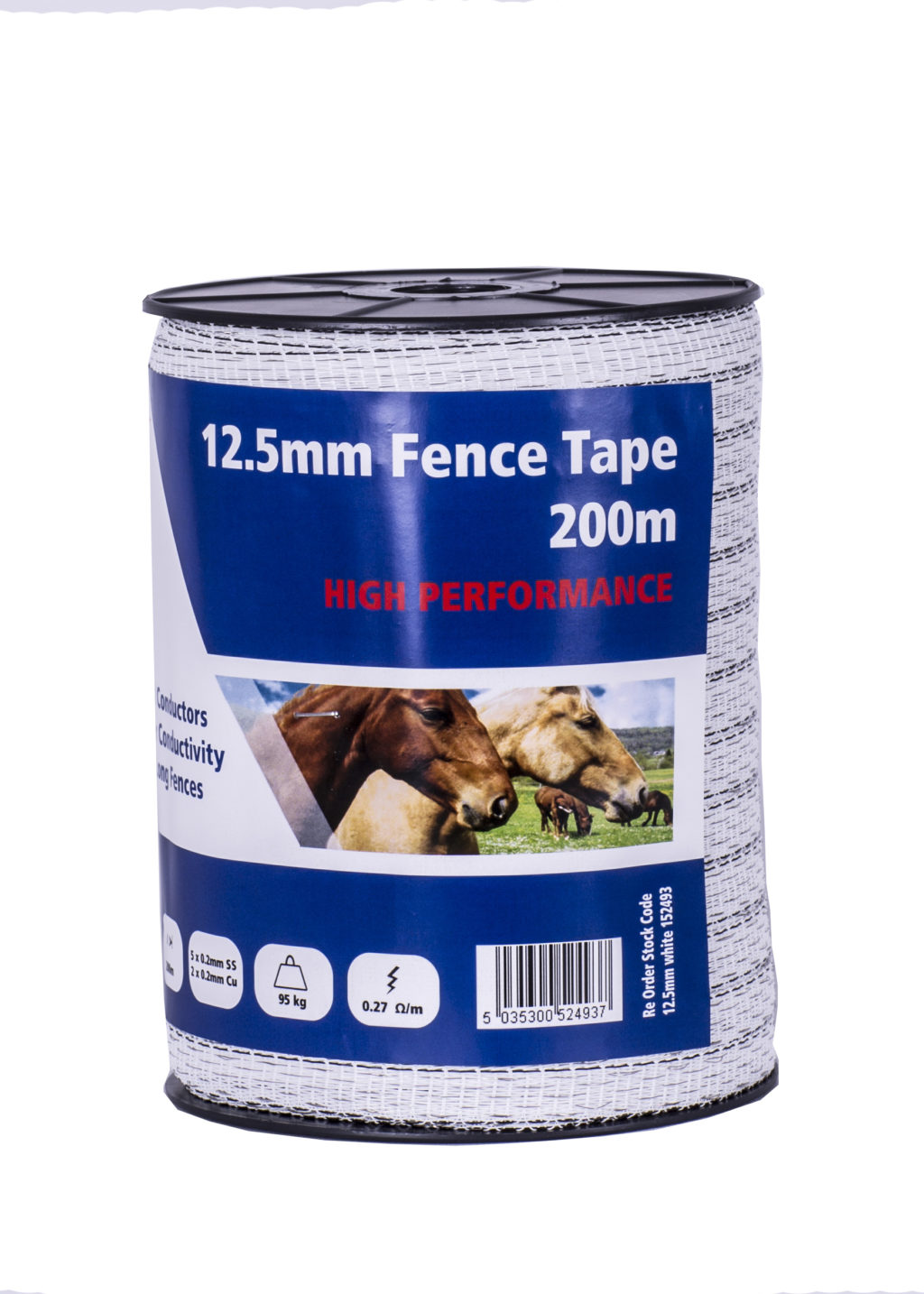 Fenceman Tape White 12.5mm 200m High Performance