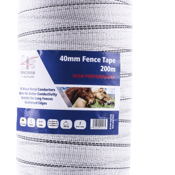 Fenceman Tape White 40mm 200m High  Performance