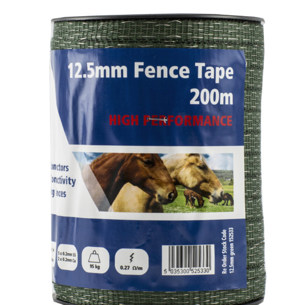 Fenceman Tape Green 12.5mm 200m High Performance