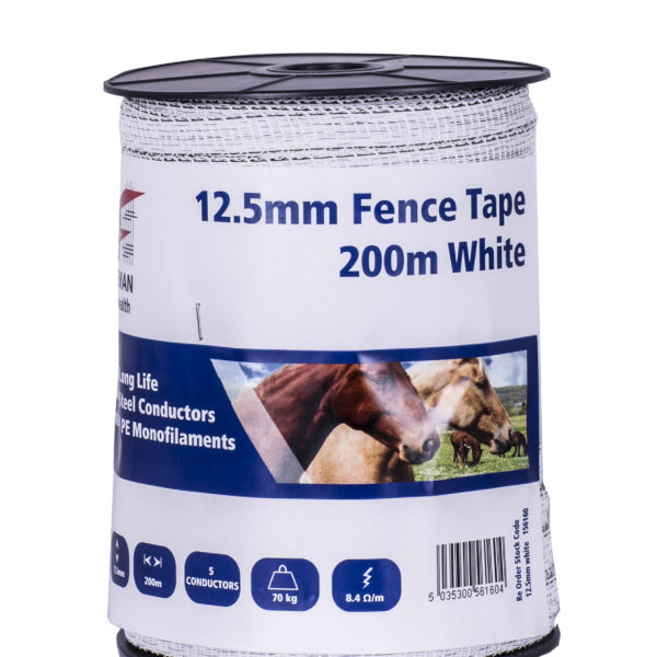 Fenceman Tape White 12.5mm 200m