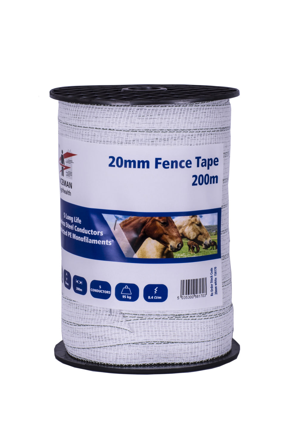Fenceman Tape White 20mm 200m