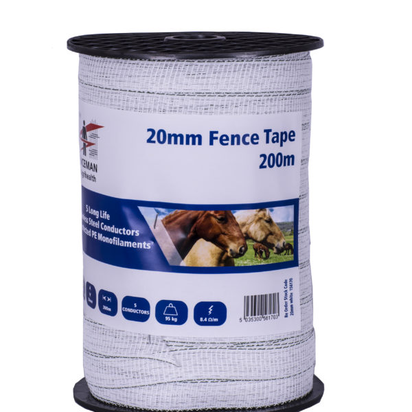 Fenceman Tape White 20mm 200m