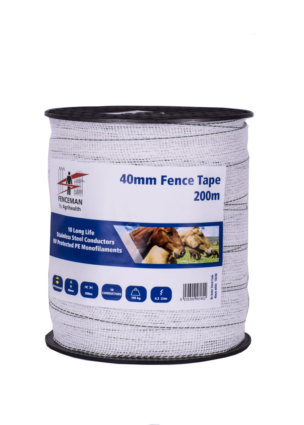 Fenceman Tape White 40mm 200m