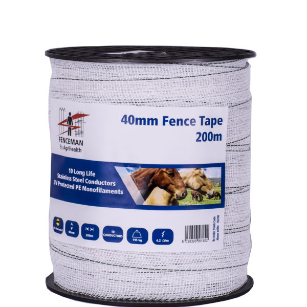 Fenceman Tape White 40mm 200m