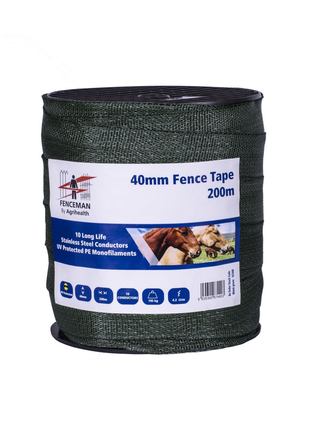Fenceman Tape Green 40mm 200m