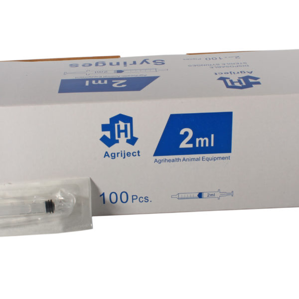 Syringe Disposable Agriject 2ml Centre tip (100)