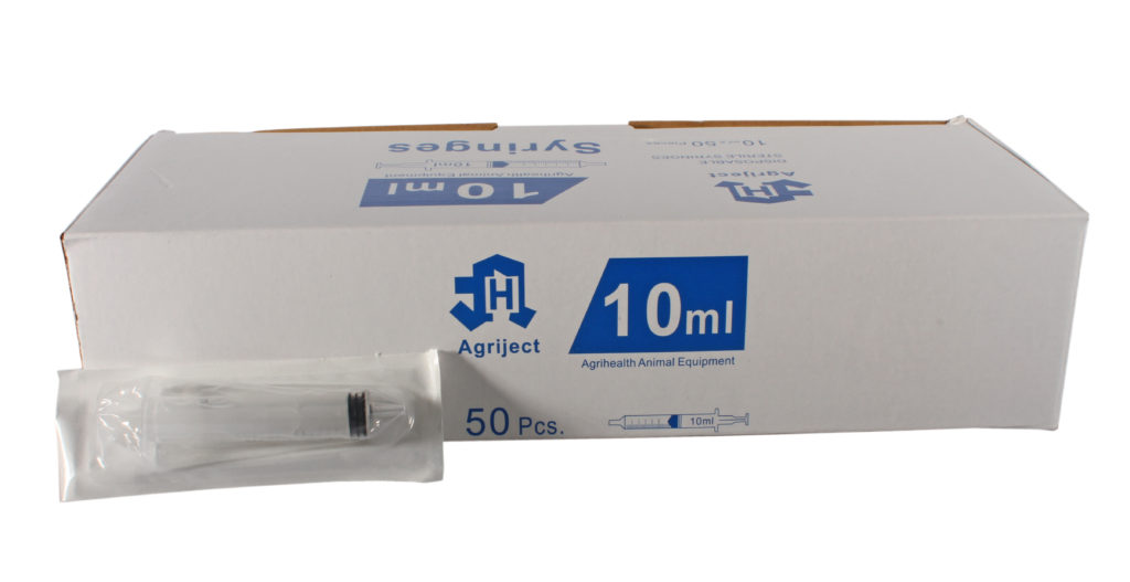 Syringe Disposable Agriject 10ml Side tip (50)