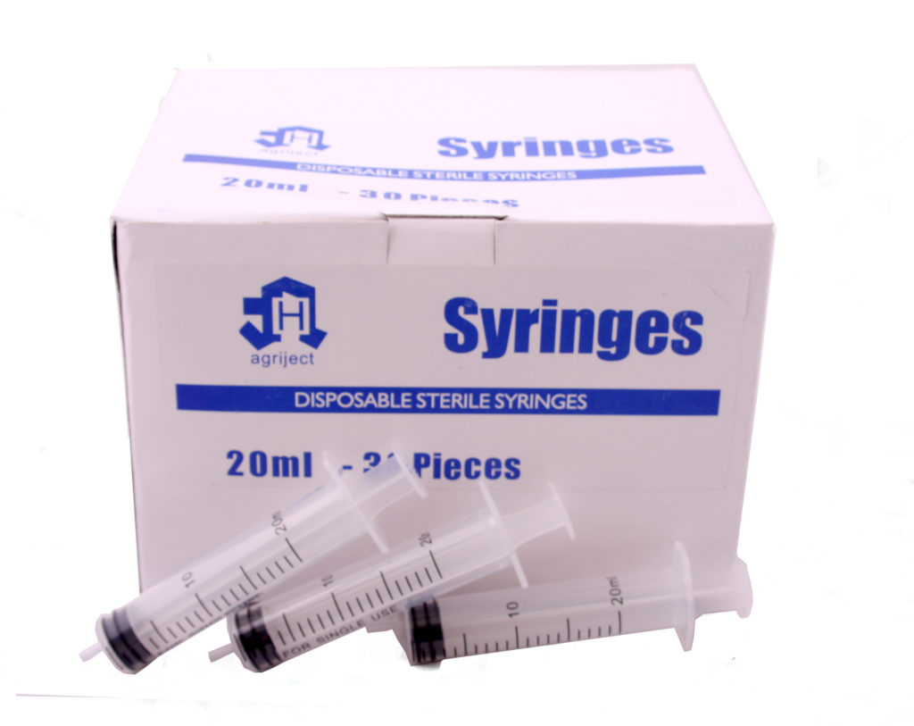Syringe Disposable Agriject 20ml Side tip (30)