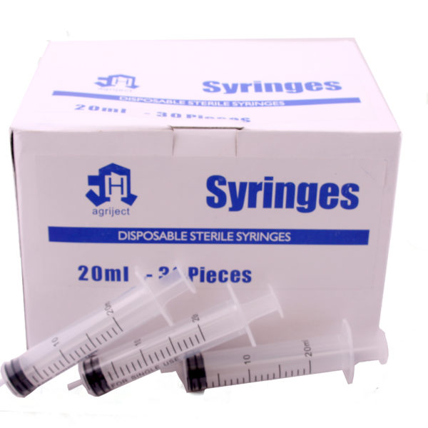 Syringe Disposable Agriject 20ml Side tip (30)