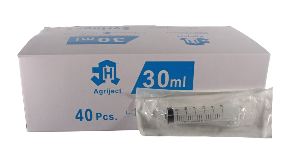 Syringe Disposable Agriject 30ml Side tip (40)
